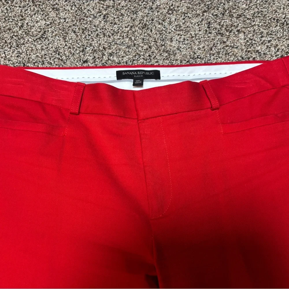 BANANA REPUBLIC Womens “Sloan" Stretch Twill Pant Red, size 10 long - Picture 2 of 7